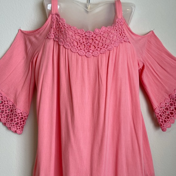 CROWN AND IVY COLD SHOULDER PEACH DRESS SIZE XL - Picture 5 of 5